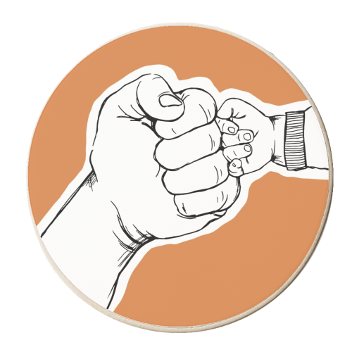 Daddy and Baby Fist Bump - personalised beer coaster by Giddy Kipper