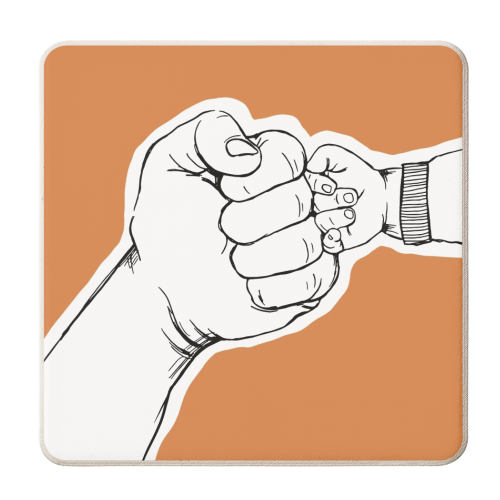 Daddy and Baby Fist Bump - personalised beer coaster by Giddy Kipper