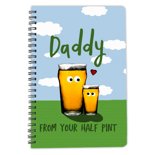 Daddy and his Half Pint - personalised A4, A5, A6 notebook by Giddy Kipper