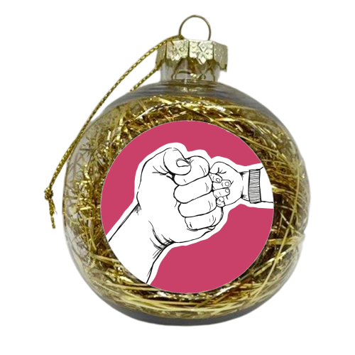 Daddy and Me Fist Bump - xmas bauble by Giddy Kipper
