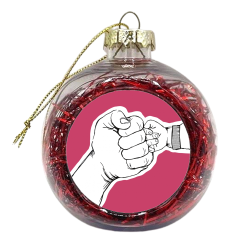Daddy and Me Fist Bump - xmas bauble by Giddy Kipper