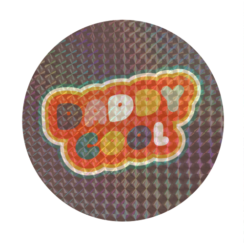 Daddy Cool Retro Lettering - Circle Sticker by Ania Wieclaw
