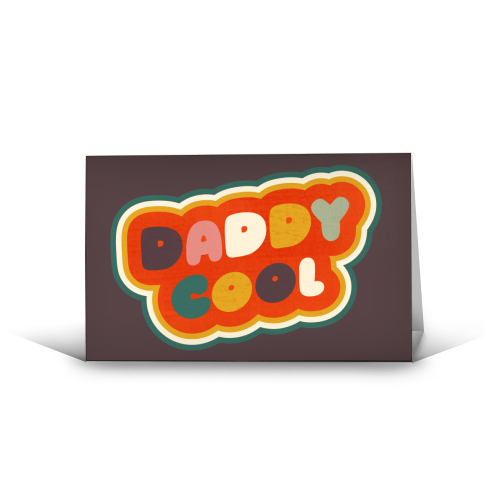 Daddy Cool Retro Lettering - funny greeting card by Ania Wieclaw