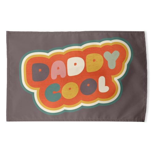 Daddy Cool Retro Lettering - funny tea towel by Ania Wieclaw