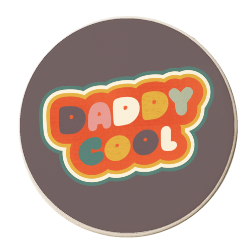 Daddy Cool Retro Lettering - personalised beer coaster by Ania Wieclaw
