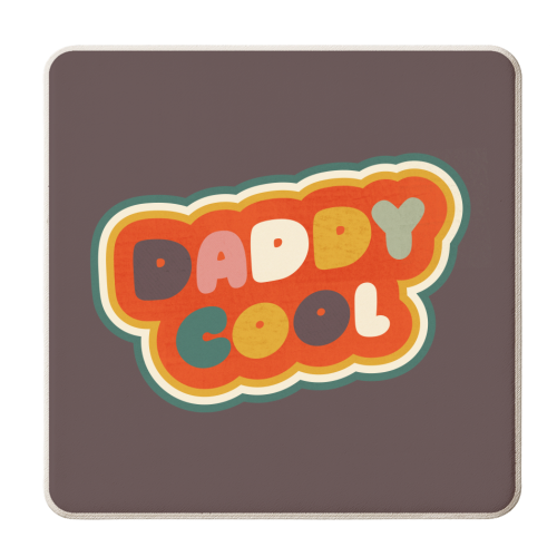 Daddy Cool Retro Lettering - personalised beer coaster by Ania Wieclaw