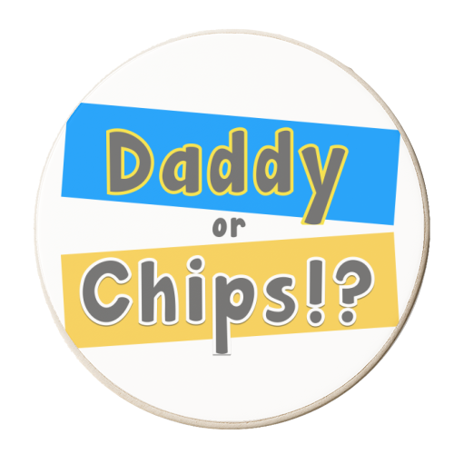Daddy or Chips!? - personalised beer coaster by Card and Cake