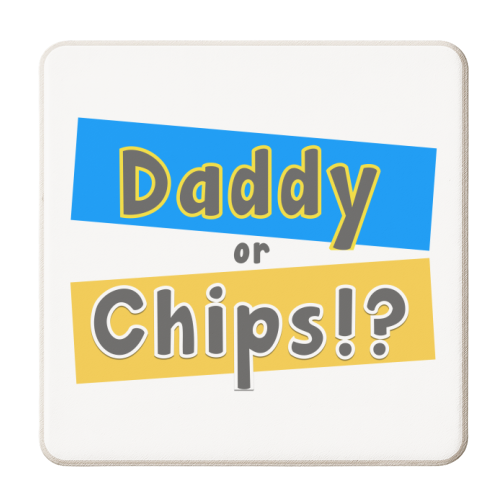 Daddy or Chips!? - personalised beer coaster by Card and Cake