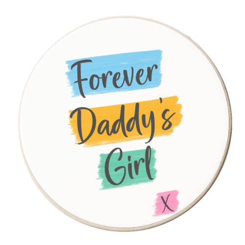 Daddy's Girl Typography - personalised beer coaster by Lisa Wardle