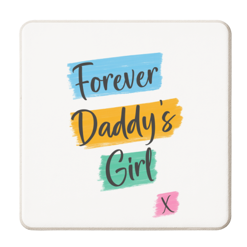 Daddy's Girl Typography - personalised beer coaster by Lisa Wardle