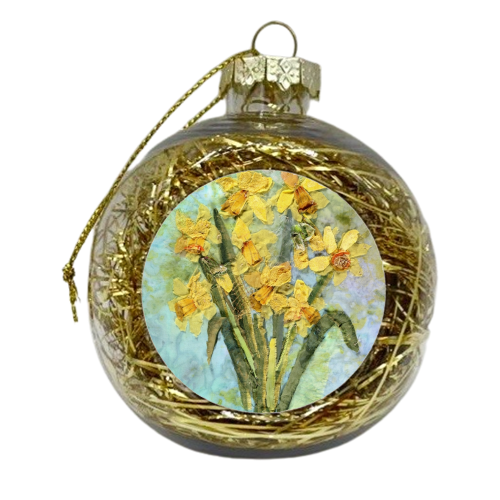 Daffodils 3 - xmas bauble by Barbara Shaw