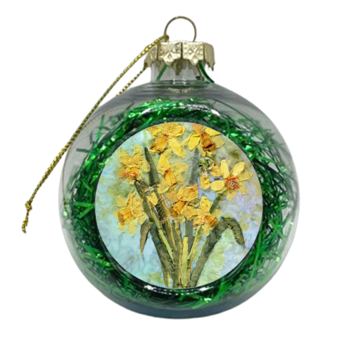 Daffodils 3 - xmas bauble by Barbara Shaw