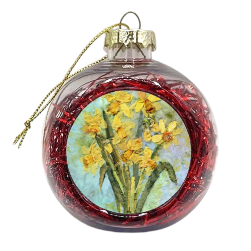 Daffodils 3 - xmas bauble by Barbara Shaw
