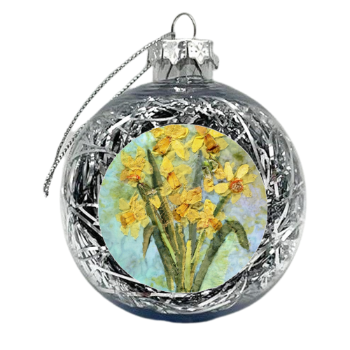 Daffodils 3 - xmas bauble by Barbara Shaw
