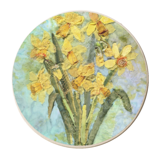 Daffodils 3 - personalised beer coaster by Barbara Shaw