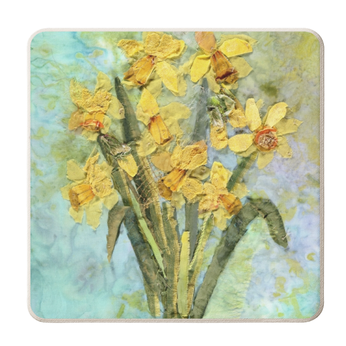 Daffodils 3 - personalised beer coaster by Barbara Shaw