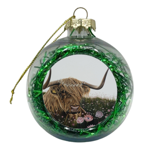 Daisy Chain Cow - xmas bauble by Natalie Clarkson