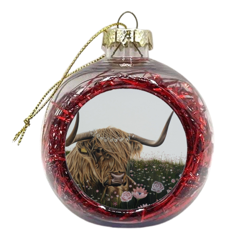 Daisy Chain Cow - xmas bauble by Natalie Clarkson