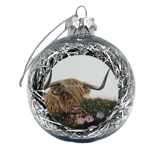 Daisy Chain Cow - xmas bauble by Natalie Clarkson
