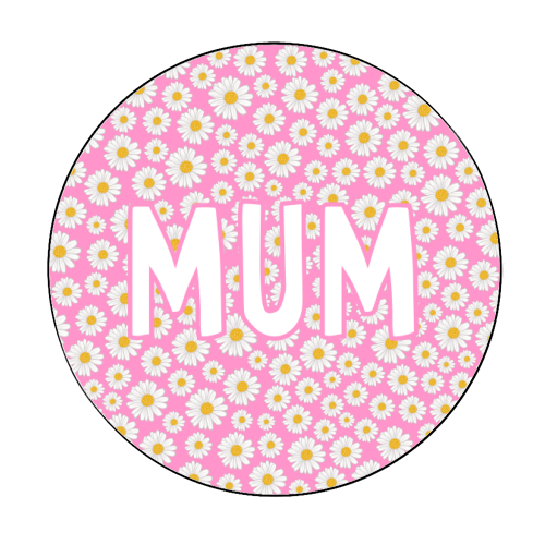 Daisy Mum - Circle Sticker by Adam Regester