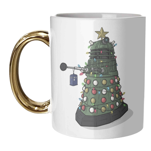 Dalek Christmas Tree - unique mug by Dale Cullinane