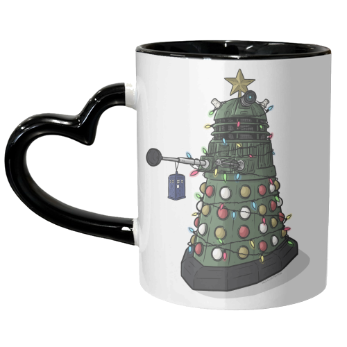 Dalek Christmas Tree - unique mug by Dale Cullinane