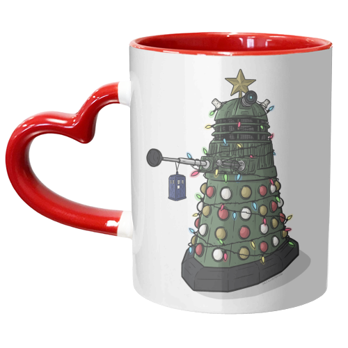 Dalek Christmas Tree - unique mug by Dale Cullinane