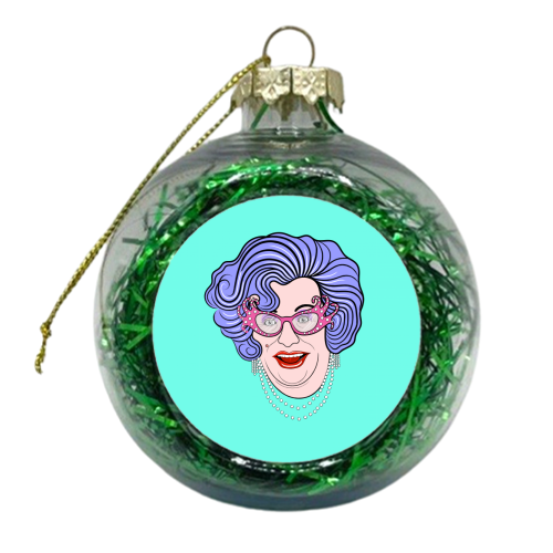 Dame Edna Everage - xmas bauble by Adam Regester
