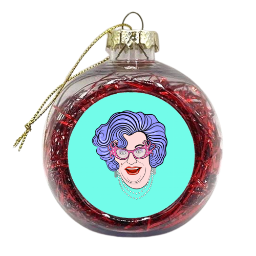 Dame Edna Everage - xmas bauble by Adam Regester