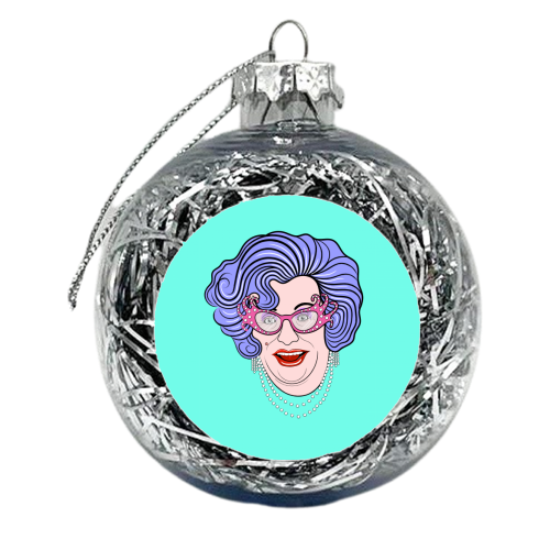 Dame Edna Everage - xmas bauble by Adam Regester