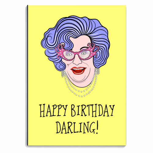 Dame Edna Everidge Birthday Darling - personalised A4, A5, A6 notebook by Adam Regester