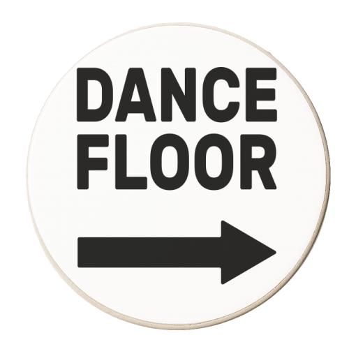 Dance Floor (right) - personalised beer coaster by The Native State