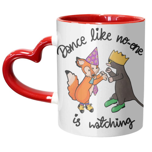 Dance like no one is watching- floof and friends - unique mug by PixieDrew