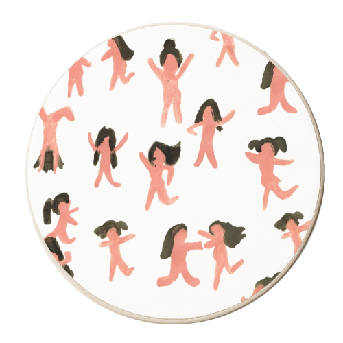dancing girls - personalised beer coaster by Miki Lowe