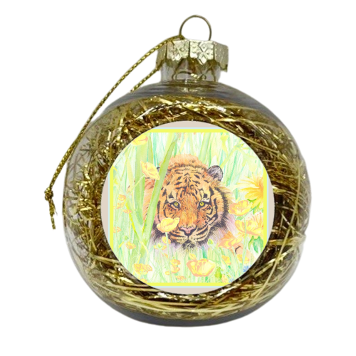 Dandelion Tiger - xmas bauble by Rachel Foreman
