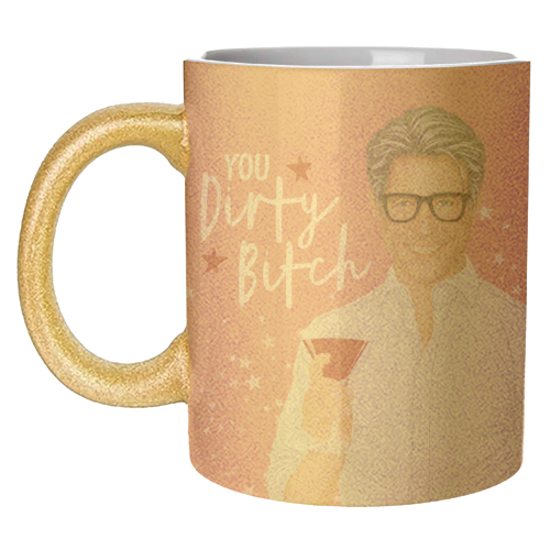 Daniel Cleaver - Hugh Grant - Dirty Bitch - Bridget Jones - unique mug by Claire Atwood