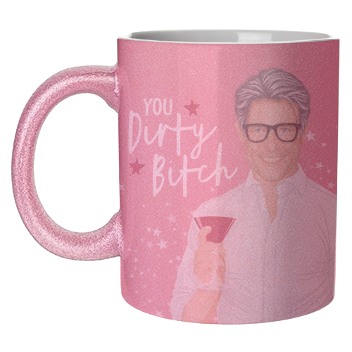 Daniel Cleaver - Hugh Grant - Dirty Bitch - Bridget Jones - unique mug by Claire Atwood