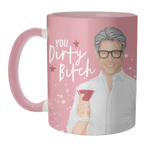 Daniel Cleaver - Hugh Grant - Dirty Bitch - Bridget Jones - unique mug by Claire Atwood