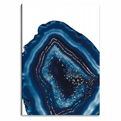 Dark Blue Agate Champagne Gold Glitter Glam #1 (Faux Glitter) #gem #decor #art - personalised A4, A5, A6 notebook by Anita Bella Jantz