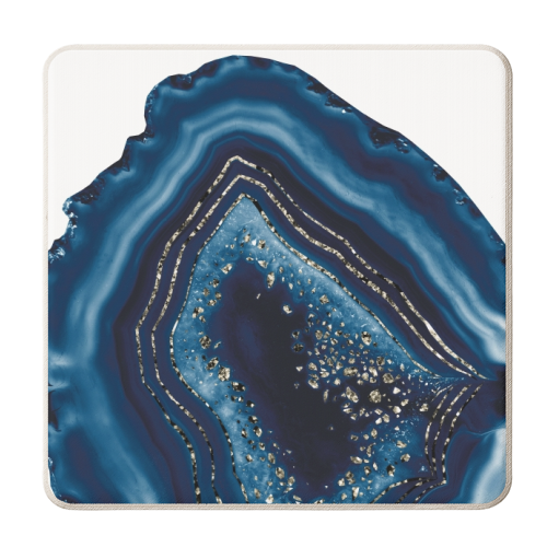 Dark Blue Agate Champagne Gold Glitter Glam #1 (Faux Glitter) #gem #decor #art - personalised beer coaster by Anita Bella Jantz