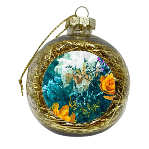 Dark & Floral - xmas bauble by Uma Prabhakar Gokhale