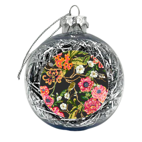 Dark Peonies - xmas bauble by Draper & Harlow