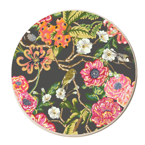 Dark Peonies - personalised beer coaster by Draper & Harlow