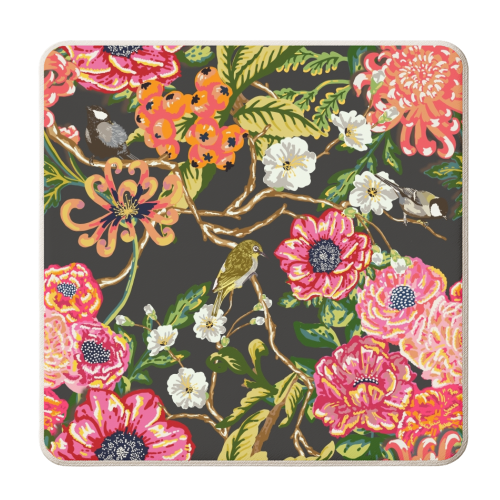 Dark Peonies - personalised beer coaster by Draper & Harlow