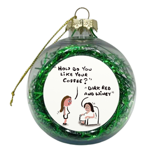 Dark Red and Winey - xmas bauble by David Black