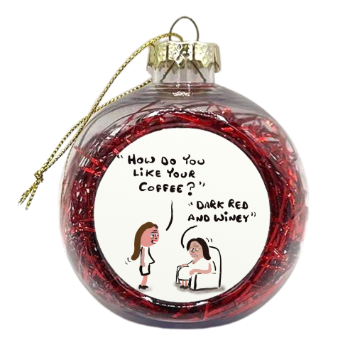 Dark Red and Winey - xmas bauble by David Black