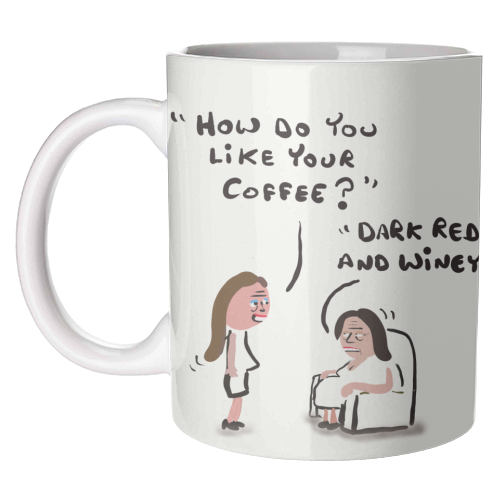 Dark Red and Winey - unique mug by David Black