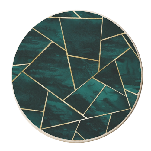 Dark Teal Ink Copper Gold Geometric Glam #1 #geo #decor #art - personalised beer coaster by Anita Bella Jantz