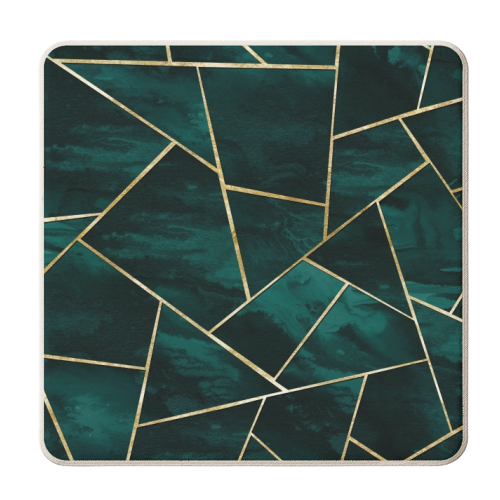 Dark Teal Ink Copper Gold Geometric Glam #1 #geo #decor #art - personalised beer coaster by Anita Bella Jantz
