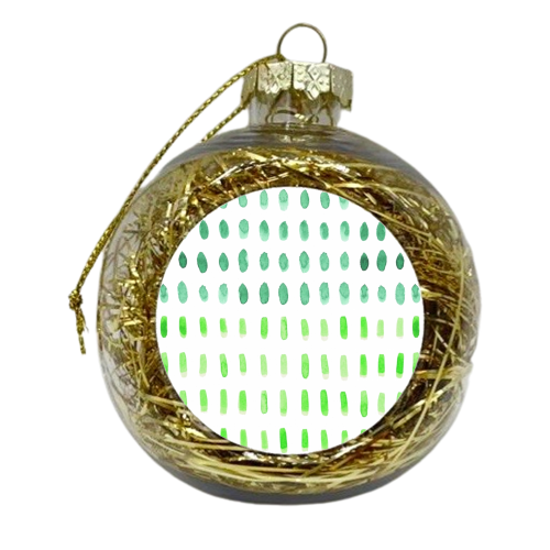 DASHED IN GREEN - xmas bauble by Dizzywonders